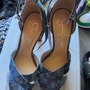 Jessica Simpson Denim Strappy Heels